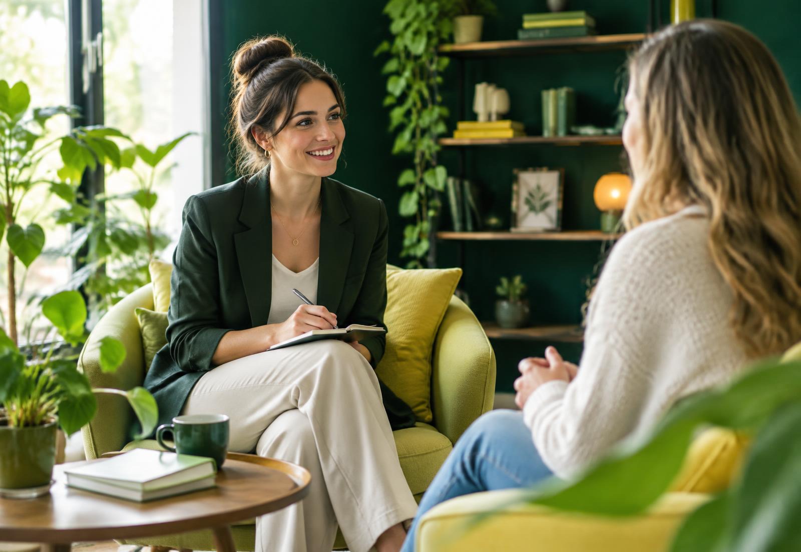 Eine VEEMA-Coaching-Sitzung in einem warmen Raum voller Pflanzen